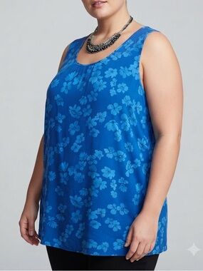 😍CLEARANCE - NWT MYSTYLE Sleeveless Blue Floral Tunic Top 3X